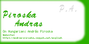 piroska andras business card