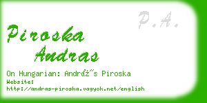 piroska andras business card